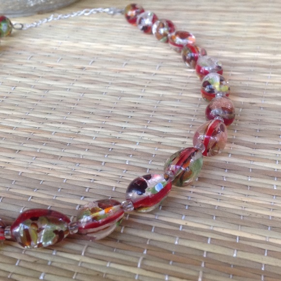 Murano Glass Italian Made Vintage Statement Runway Necklace 925 Signed - Picture 8 of 8